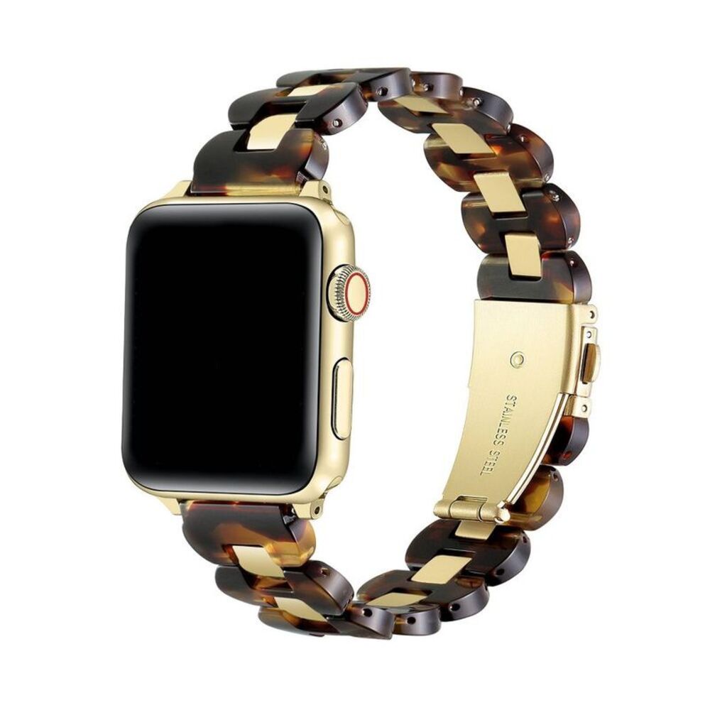 Open Box - Posh Tech -  Aria Scalloped Resin Band for Apple Watc Brown